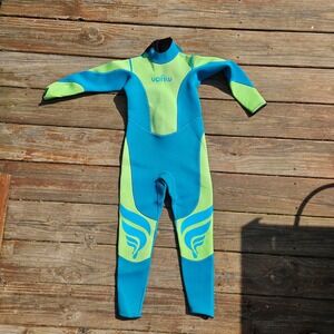 Vofiw Kids Full Body Wetsuit Size 8 Blue Lime Green Neoprene Thermal Swimsuit